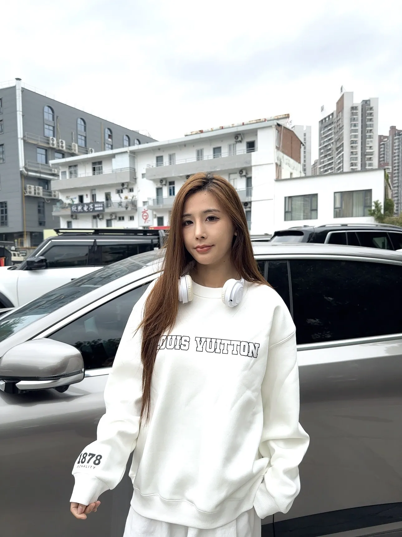 Louis Vuitton/Louis Vuitton 25Fw cuff 1878 round neck sweatshirt